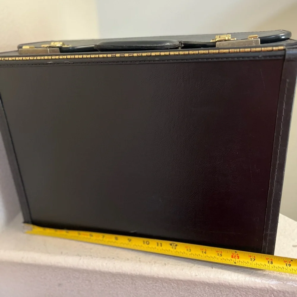 Vintage Stebco Pilot Flight Case Black Heavy Vinyl Coated Briefcase Made In USA